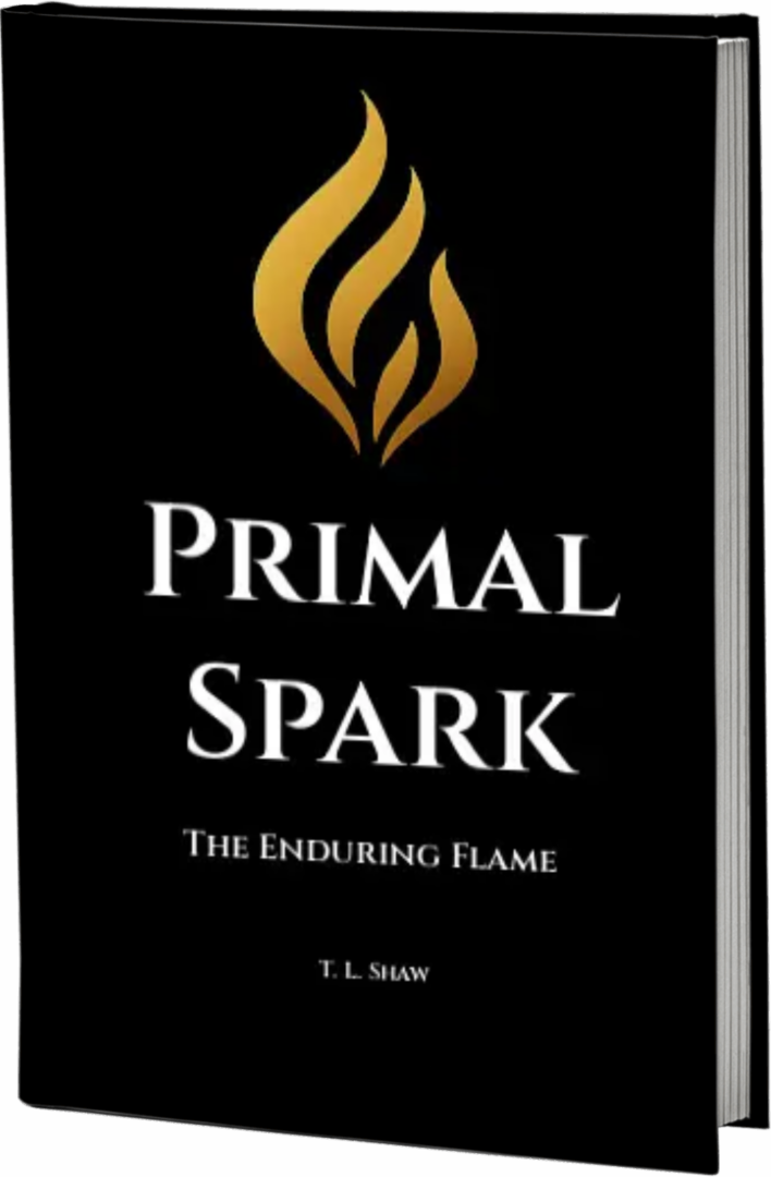 Book cover of 'Primal Spark: The Enduring Flame' by T.J. Stone.